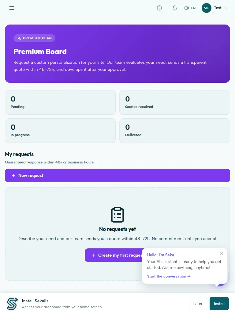 Premium Board (Concierge) — exemple en production
