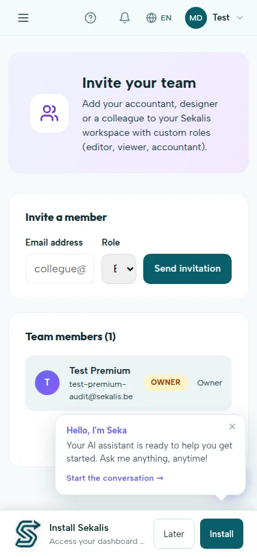 Multi-utilisateurs (Équipe) — exemple en production